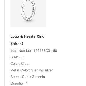 Pandora Sterling Silver Ring with Clear Stones